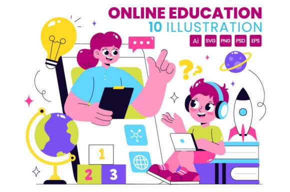 10 Online Education for Kids Illustration – A Graphic Asset Review