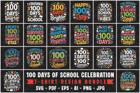 100 Days of School Celebration T-Shirt Design Bundle Review