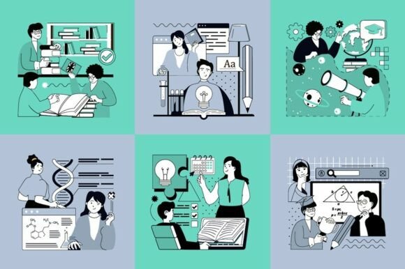 Education Concept Illustrations: A Versatile Graphic Design Asset for Modern Marketing