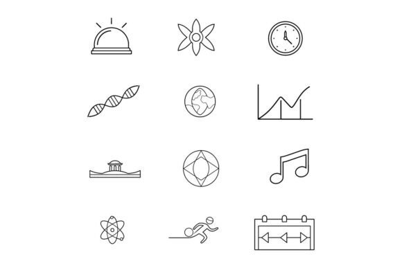 Educational Icons for Commercial Graphics and Digital Products
