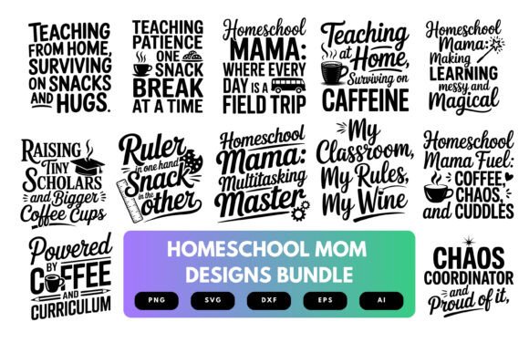 Homeschool Mom SVG Bundle: Graphics and Crafts