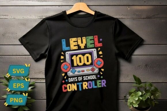 Level 100 Days of School Controller SVG for T-Shirt Designs and Graphics