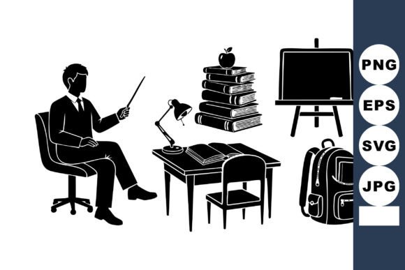 Minimalist School Silhouette Set: A Crafts and Graphics Essential