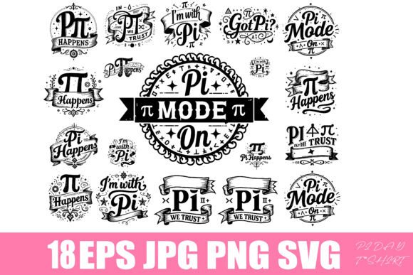 Pi Day Bundle - Math-Themed Graphics for Creative Crafts & Branding