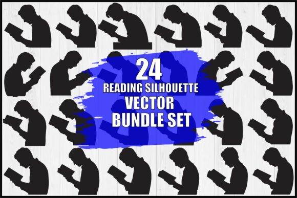 Reading Silhouette Vector Bundle Set: A Versatile Graphic Design Asset for Creative Projects