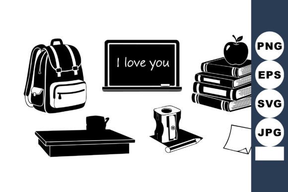 School Supplies Backpack Vector: A Versatile Graphic for Local Business Branding