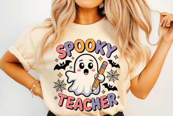 Spooky Teacher Cute Halloween Design: A Festive Graphic for T-Shirt Projects