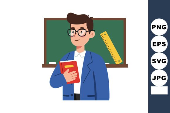 Teacher Illustration Graphic for Commercial Use