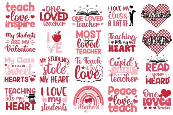 Valentine’s Day Teacher SVG Bundle: A Graphics Asset for Creative Crafts and Content Publishing