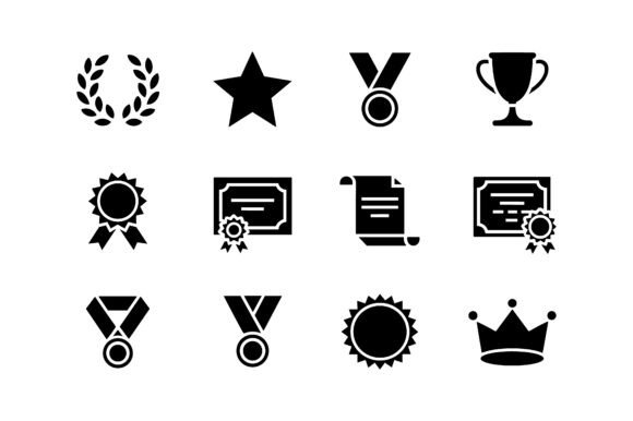 Winner Award Symbol Icon Set EPS